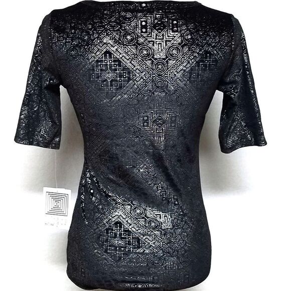 LULAROE GiGi Velvet Metallic Irma Polka Dot Shirts - Picture 6 of 13